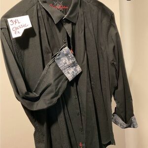 Robert Graham Black Button Down Shirt
